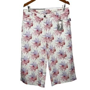 NWT Titania white floral golf Capri pants women’s Sz 8
